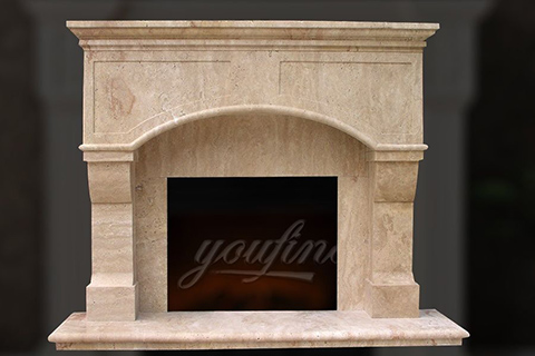 Высококачественный бежевый мраморный каминный портал в викторианском стиле