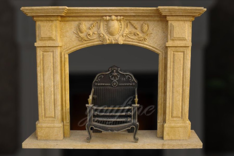 Декоративный бежевый мраморный каминный портал Регентской эпохи